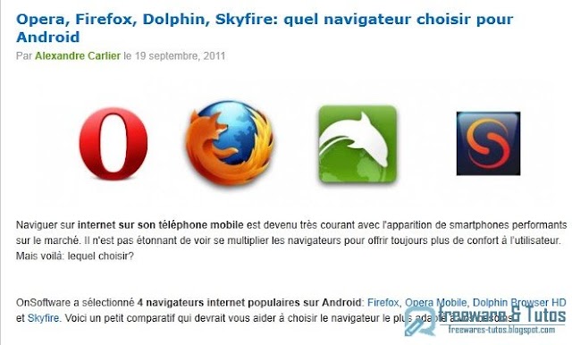 Le site du jour  : Quel navigateur choisir pour Android ?