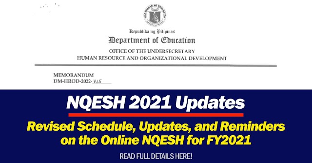 NQESH 2021 Updates: Revised Schedule, Updates, and Reminders on the Online NQESH for FY2021