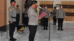 Tiga Jabatan Kapolres, dan Dirreskrium, DirPolairus dan Ka SPN Diserah terimakan di Polda Lampung  