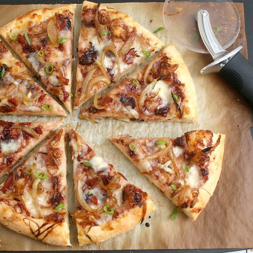 Caramelized Onion and Bacon Pizza with Fig Jam