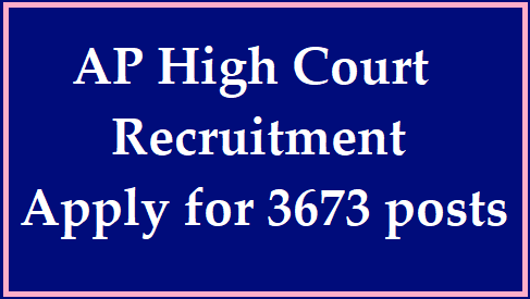 Andhra Pradesh High Court Recruitment 2022: Apply for 3673 various posts