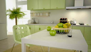 Cocina color verde