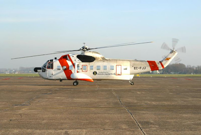 Vista del Helicóptero involucrado en el año 2005. https://es.wikipedia.org/wiki/Accidente_del_helic%C3%B3ptero_Sikorsky_S-61N_EC-FJJ#/media/Archivo:Salvamento_Maritimo.jpg