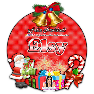 Nombre Elsy - Cartelito por Navidad nombre navideño