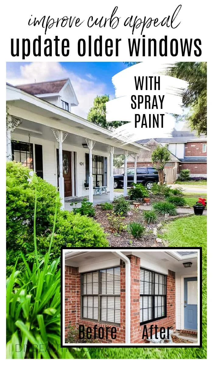 white home with freshly updated exterior windows painted with matte black spray paint