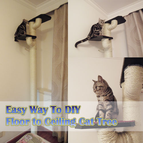 DIY floor to ceiling cat tree with PVC tube32