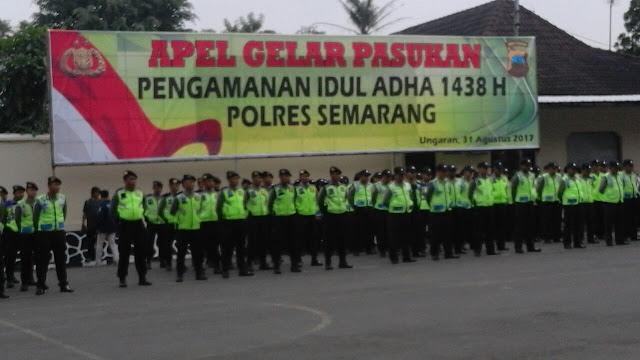Antisipasi Liburan Panjang Idul Adha 1438 H, Polres Semarang Gelar Pasukan