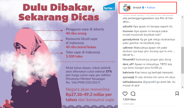 Gunakan Wanita Berhijab Untuk Ilustrasi Rokok Elektrik