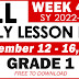 GRADE 1 DAILY LESSON LOG (Quarter 1: WEEK 4) SEPT. 12-16, 2022 Free Download