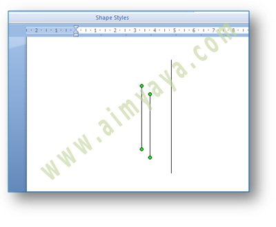 Gambar: contoh awal dari cara membuat garis vertikal sejajar di microsoft word 2007