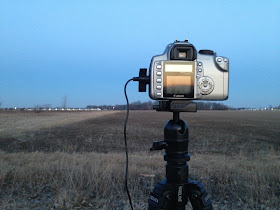 camera at sunset