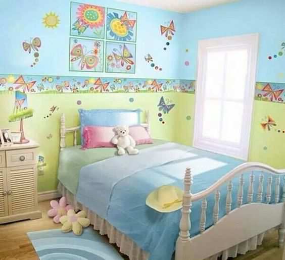 Kamar Tidur Anak Perempuan Minimalis Warna Biru