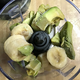 bananas and avocado in blender