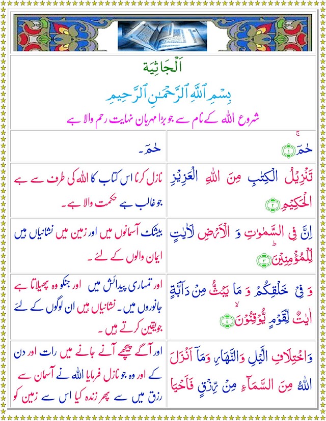 Surah Al-Jathiyah with Urdu Translation