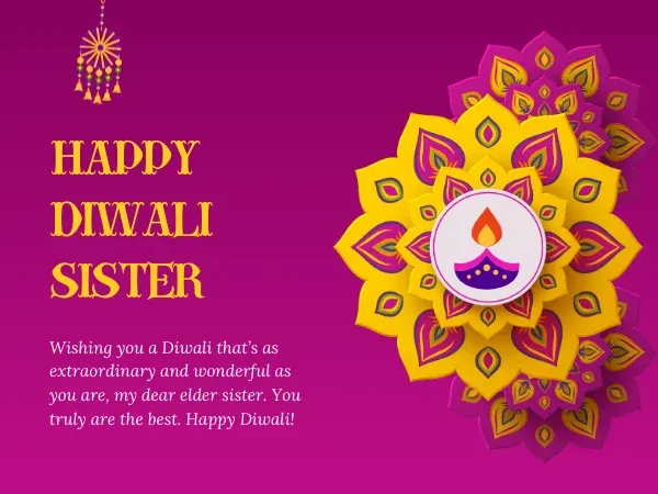 Deepawali 2023 Messages for Sister