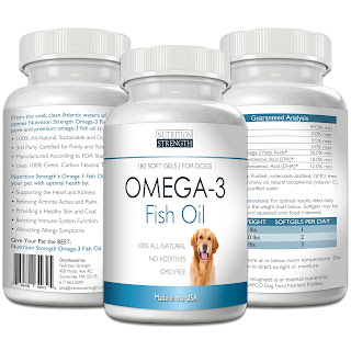 Omega 3 Wild Fish Oil for Dogs Nutrition Strength (EPA DHA), 180 Soft Gels