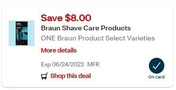 $8.00/1 Braun Shaver CVS APP MFR Digital Coupon (go to CVS App)