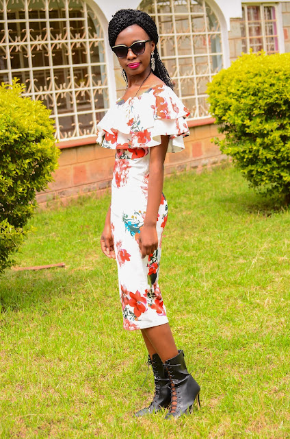 How You Can A Wear Floral Off-Shoulder Bodycon Dress