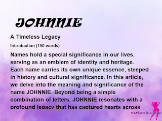 meaning of the name "JOHNNIE"