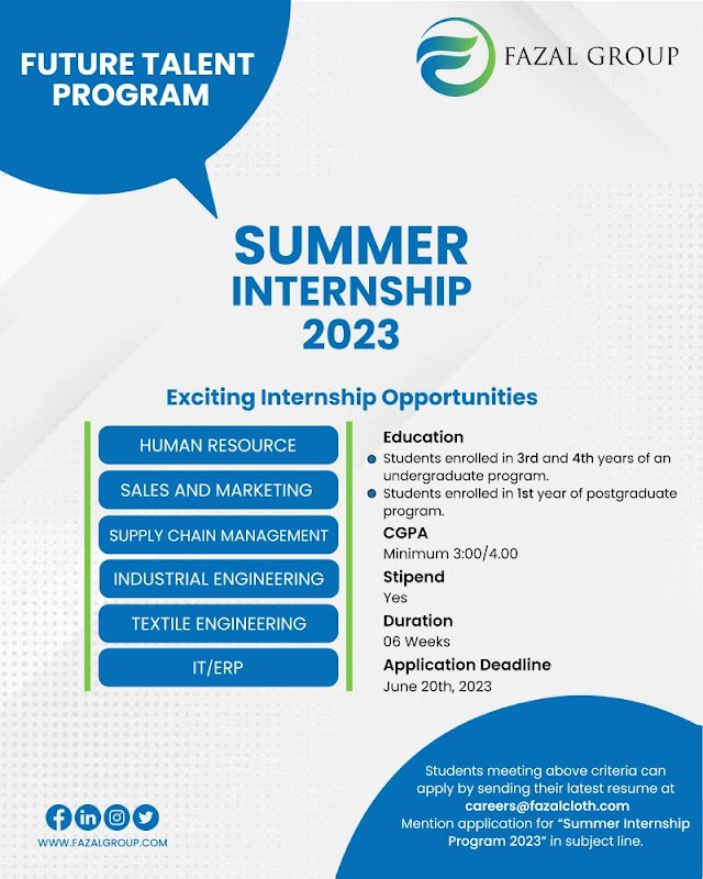Fazal Group Summer Internship Program |2023|