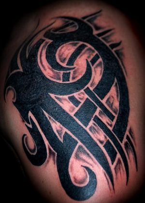 randy orton tribal back tattoos-strength tattoos. Tribal Shoulder Tattoos