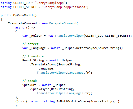 ViewModel Code