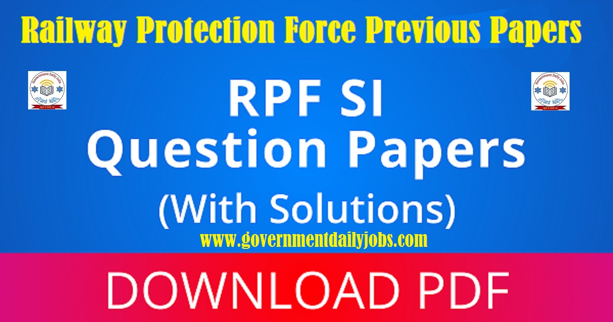 RPF SI PREVIOUS QUESTION PAPER 2018 First Shift 5 Jan 2019