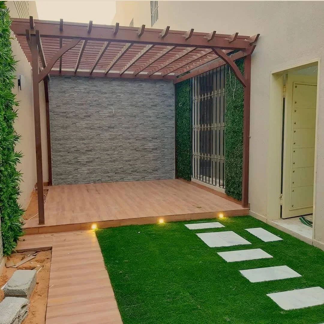 تصميم مظلات حدائق منزلية في الرياض garden umbrella جلسات خارجية للمنازل