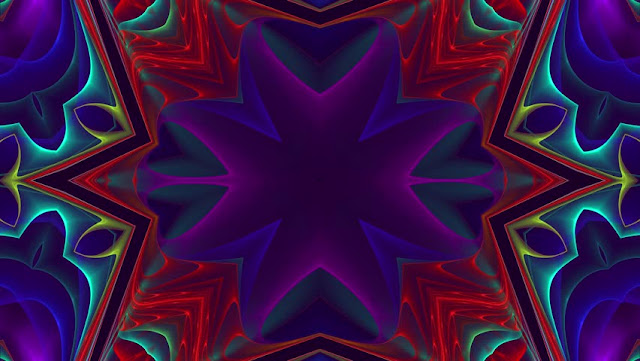 Abstract surreal loop motion background, variegated kaleidoscope