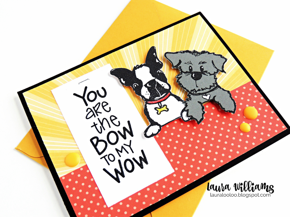 You are the bow to my wow - what an adorable sentiment for dog themed handmade cards! You'll love making cards and paper crafts with these dog stamps from Impression Obsession. Visit my blog to see more ideas with these furry friends!