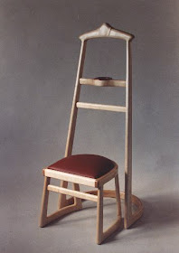 wood valet stand and stool
