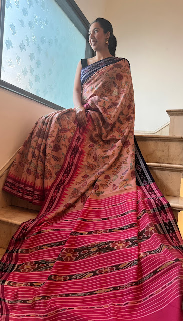 Vidarbha Tussar karwati kinaar digital print saree