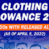 SDOs with Released Clothing Allowance 2022 as of April 5, 2022