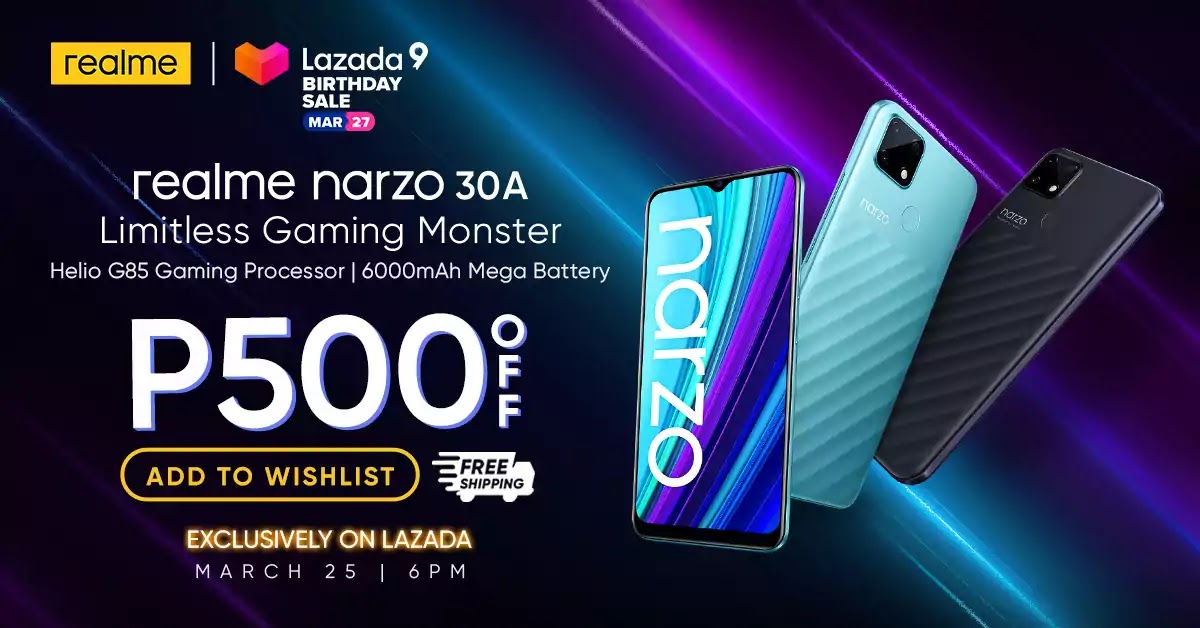 realme narzo 30A exclusive availability on Lazada