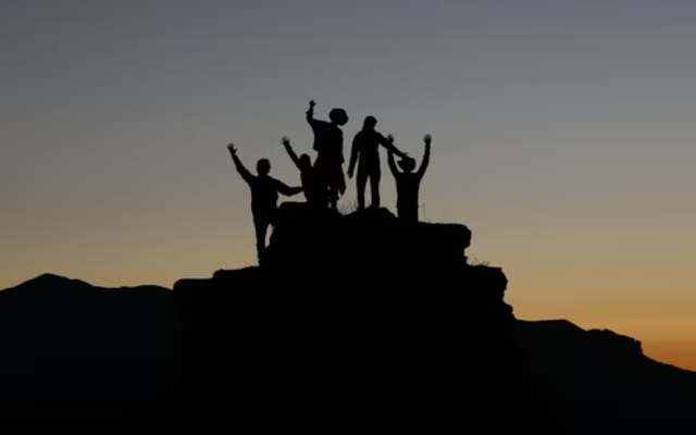 silhouette of a family