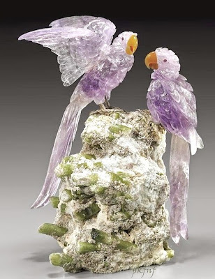 precious stones bird carving
