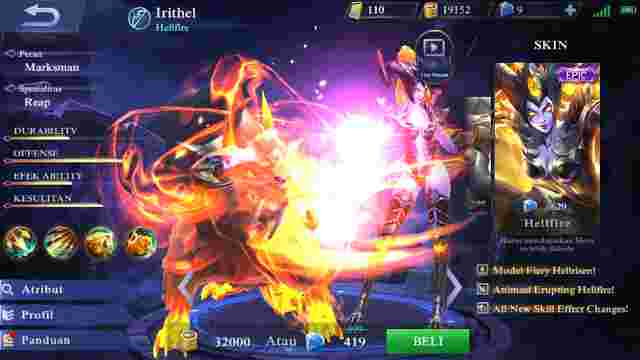 √ Gear Terkuat Hero Irithel Mobile Legend Terbaru