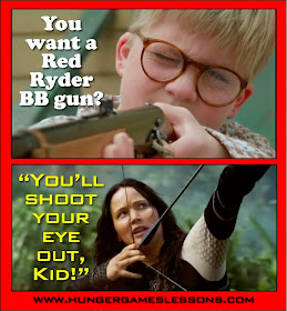 Ralphie Meets Katniss - Click for more funny memes on www.hungergameslessons.com