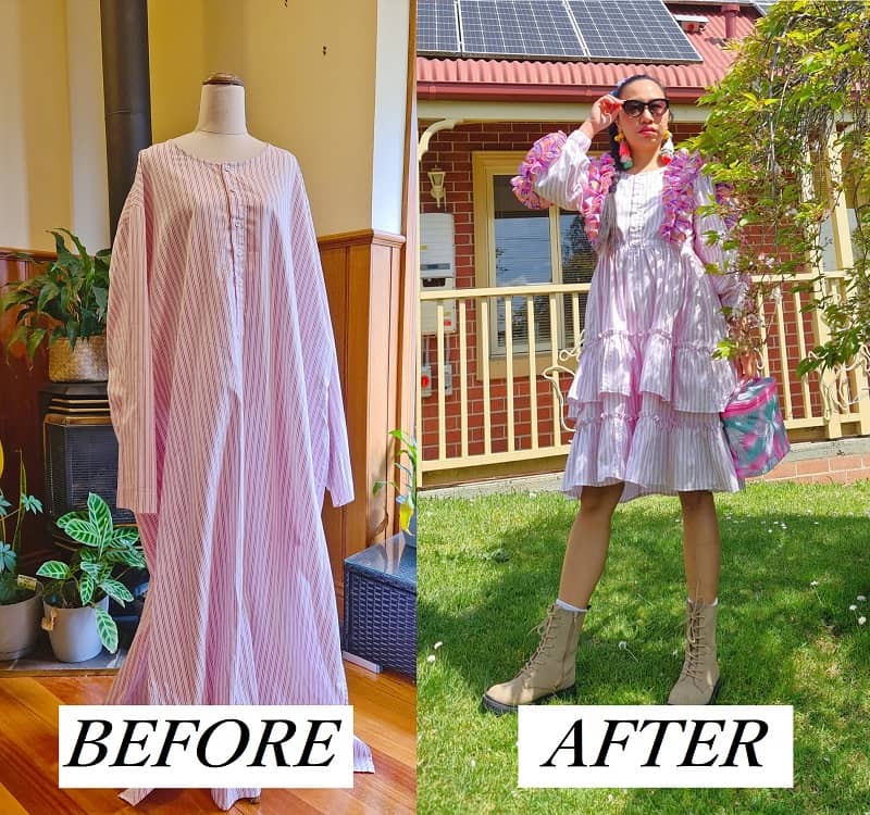 Upcycling Old Thobe into a Spring Dress