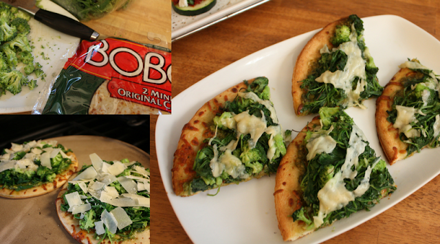 Broccoli and Arugula Pizza on Boboli Crust