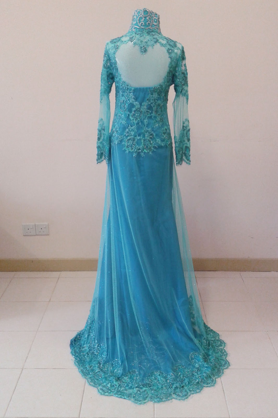 bdc BUSANA PENGANTIN BERMANIK WARNA  BIRU 