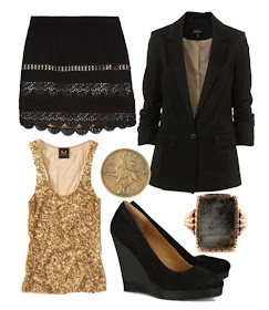 Gold sequin fall outfits