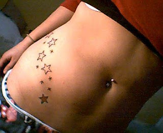 Tattooed Women - Stars Hip Tattoo Designs