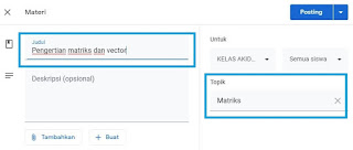 cara membuat topik dan sub topik google classroom