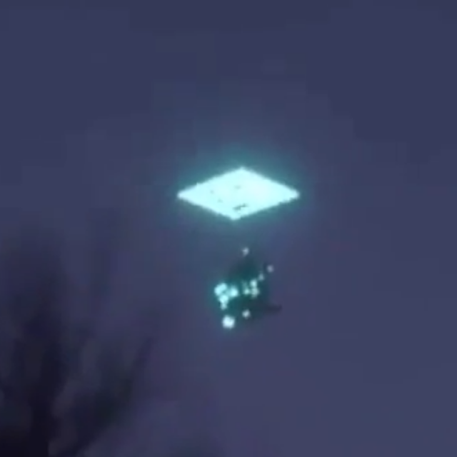 Alien UFO going through a portal over Denver air space.