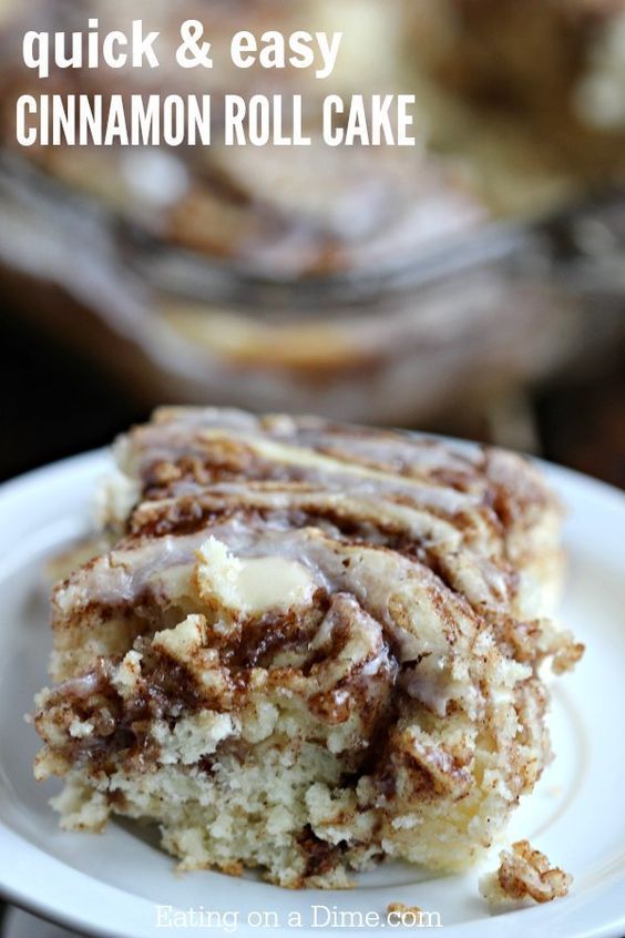 Here is a fun twist on a coffee cake recipe. This easy cinnamon roll cake recipe is the best. Get the taste of homemade cinnamon rolls without all the work.