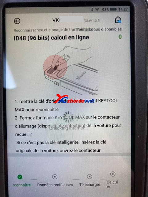 VVDI Key Tool Max ID48 (96bit) online calculation "Function not activated"  01