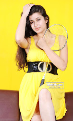 madhurima tamil telgu malu actress in short yellow dress broade lather belt badminton tannins hot sexy spicy desi girl