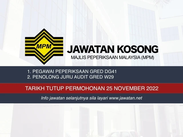 Jawatan Kosong Majlis Peperiksaan Malaysia (MPM) 2022