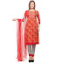 DivyaEmporio Cotton Red Salwar Suit Dupatta